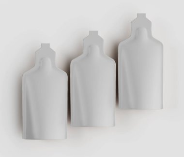 Bu resim düz, aydınlık bir arkaplan karşısında üç tane dikey hizalanmış, soyut şekil sunar. Şekiller, stilize şişe ya da konteynırlara benzeyen, hafif bir gradyanı olan pürüzsüz, mat bir yüzeye sahiptir. Kompozisyon I