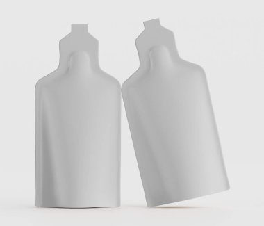 Tarafsız bir arkaplana karşı iki minimalist, beyaz şişe şekilli konteynır sunuluyor. Bu da temiz ve modern bir estetik olduğunu gösteriyor. Mat bitiş ve yumuşak ışıklandırma, nesnelerin üç boyutlu formunu vurgulayarak ince gölgeler oluşturur. Şey... 