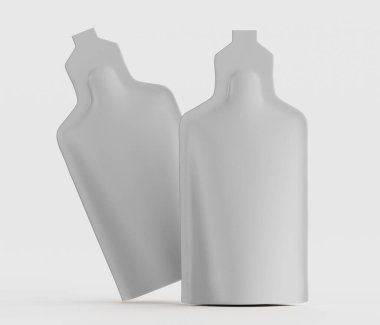 Açık gri renkli, keseye benzeyen iki kutu düz beyaz arka planda konumlandırılmıştır. Keseliler de benzer şekildedir ve yüzeyleri pürüzsüz ve sade görünür. Aydınlatma eşit ve parlak, gölge ya da röfle yaratmıyor. Fo...