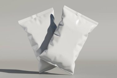 Model koleksiyonu için gerçekçi çerez kesesi paketleme 3d resimleme