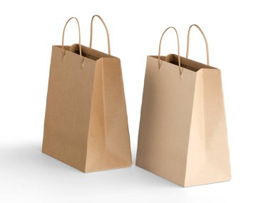 Alışveriş poşeti kahverengi, 3D resim çizimi 