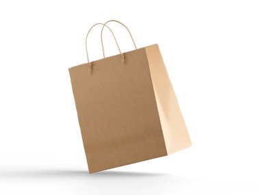 Alışveriş poşeti kahverengi, 3D resim çizimi 