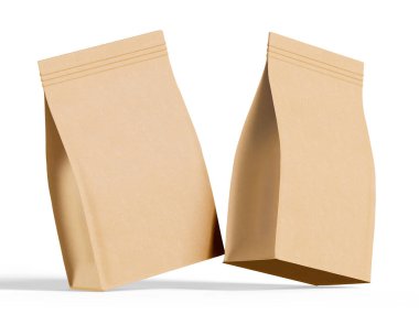 Gerçekçi 3d renkte paketleme kahverengi rengi beyaz arkaplanda izole edildi