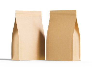 Gerçekçi 3d renkte paketleme kahverengi rengi beyaz arkaplanda izole edildi