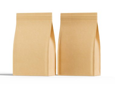 Gerçekçi 3d renkte paketleme kahverengi rengi beyaz arkaplanda izole edildi