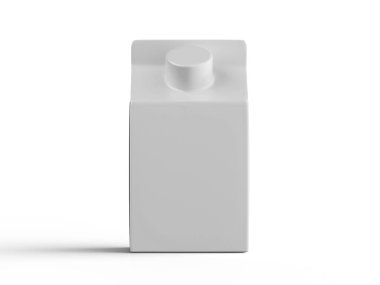 Gerçekçi dikdörtgen süt beyaz renk 3D resimleme