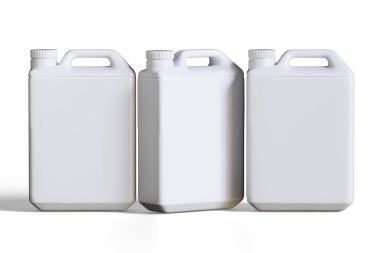 Beyaz arkaplan üzerinde izole edilmiş gerçekçi konteynır beyaz renk 3d görüntüleme