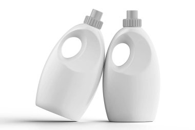 Beyaz arkaplan üzerinde izole edilmiş gerçekçi konteynır beyaz renk 3d görüntüleme