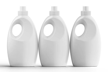 Beyaz arkaplan üzerinde izole edilmiş gerçekçi konteynır beyaz renk 3d görüntüleme