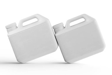 Beyaz arkaplan üzerinde izole edilmiş gerçekçi konteynır beyaz renk 3d görüntüleme