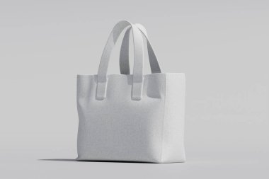 Gerçekçi totebag beyaz renk 3d görüntüleme beyaz arkaplan üzerinde izole