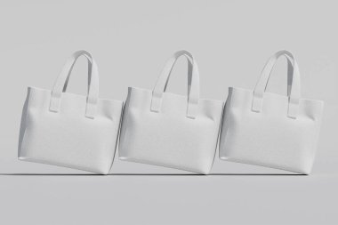 Gerçekçi totebag beyaz renk 3d görüntüleme beyaz arkaplan üzerinde izole