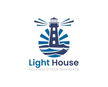 Deniz feneri logo tasarım vektör şablonları