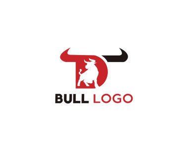 D harfi negatif uzay Bull logo şablonları