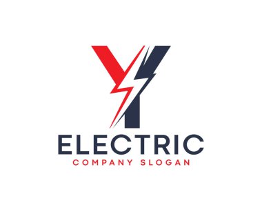 Elektrik Harfi Y Logo Tasarımı Şimşek Yıldırımlı