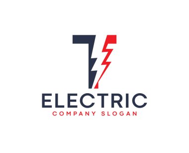  T harfi şimşek elektrik logosu Şimşek cıvatalı