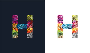 Renkli harf H logo tasarım vektör şablonları 
