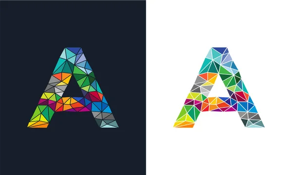 カラフルなモダンな文字幾何学的な形のロゴデザインベクトルテンプレート — ストックベクタ
