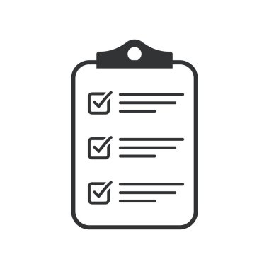 Kontrol listesi simgesi olan pano, web sitesi ve uygulama tasarımı için sembol