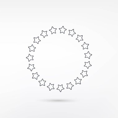 Çember simgesi vektör illüstrasyonundaki yıldızlar 