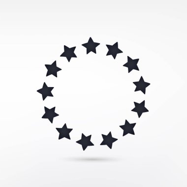 Çember simgesi vektör illüstrasyonundaki yıldızlar 