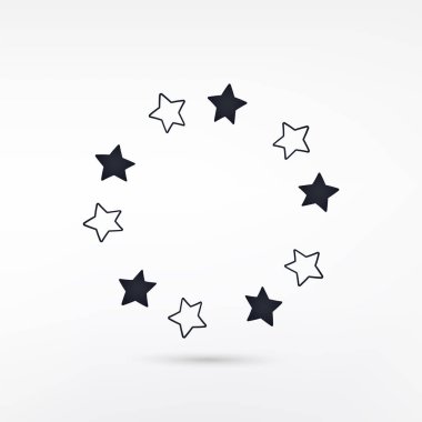 Çember simgesi vektör illüstrasyonundaki yıldızlar 