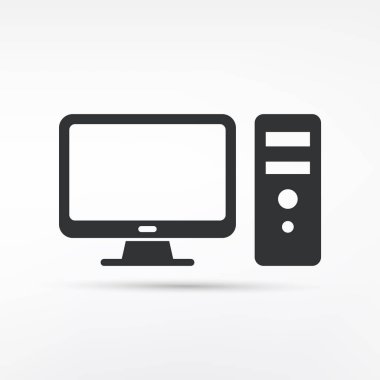 Bilgisayar masaüstü vektör simgesi, pc simgesi.