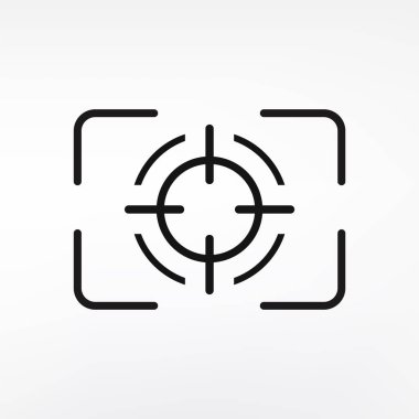 Beyaz arkaplana odaklan, lens vektörüne odaklan