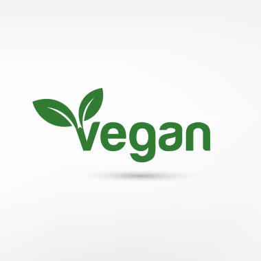 % 100 Vegan Biyoloji, Ekoloji, Organik logo ve simge, etiket, beyaz arkaplanda izole edilmiş