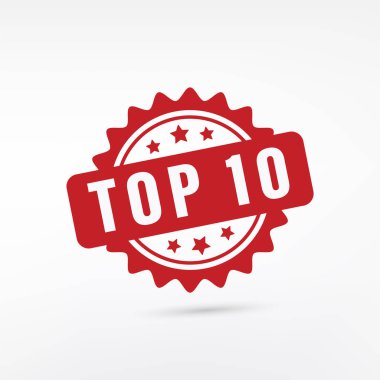 İlk 10 kırmızı ve siyah rozet simgesi 