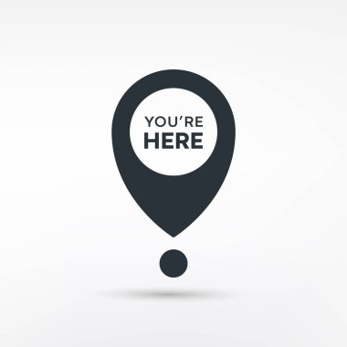  Konum Pin GPS Pointer Seyahat Tuşu İşaretleyici Sembol Vektörü. Buradasın simge tasarımı.