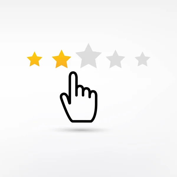 Customer Reviews Rating User Feedback Concept Dvouhvězdičková Šablona Hodnocení Bílém — Stockový vektor
