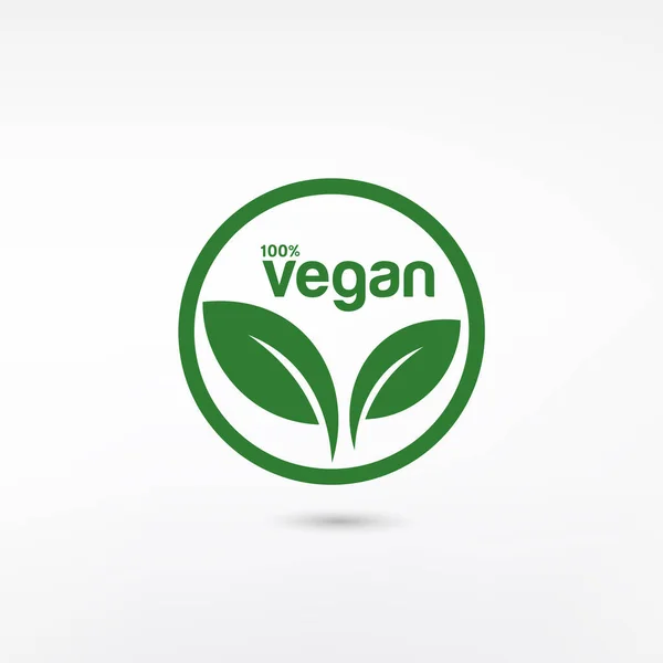 % 100 Vegan Biyoloji, Ekoloji, Organik logo ve simge, etiket, beyaz arkaplanda izole edilmiş