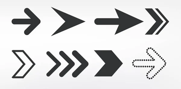 超级设置不同的箭头标记 收集箭头指示符 平面风格 — 图库矢量图片