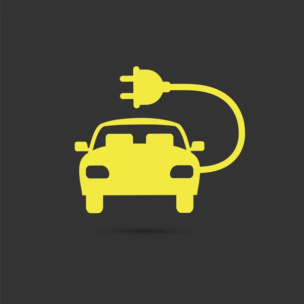 Tak vektör simgesi ile elektrikli otomobil