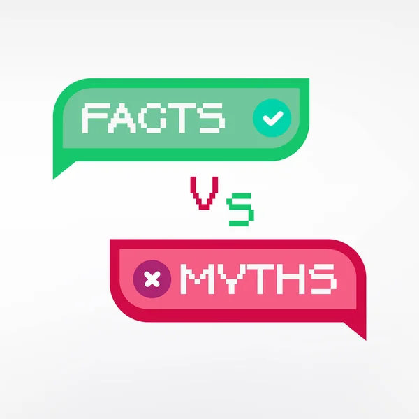 Fakta Mýty Koncepce Důkladné Kontroly Faktů — Stockový vektor