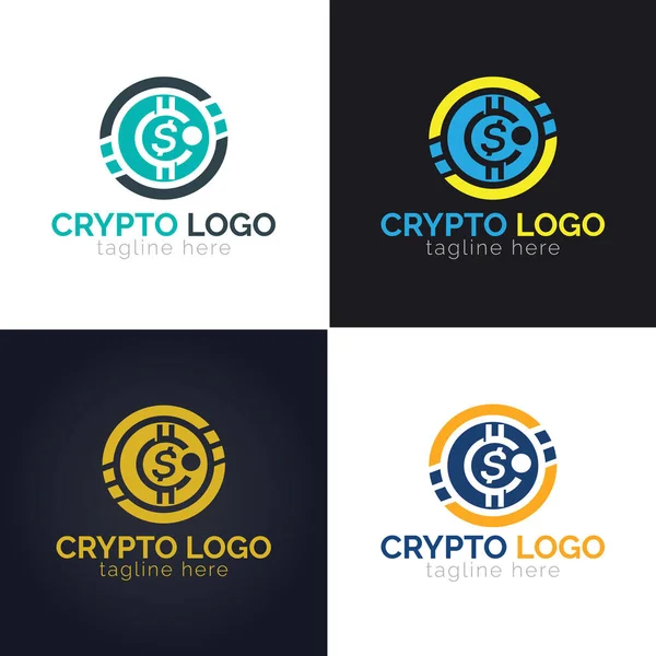 Валютный Логотип Векторные Шаблоны Логотипа Crypto — стоковый вектор