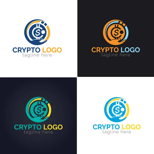 Cripto Currency Logo Crypto Logo Design Vector Templates — Stock Vector