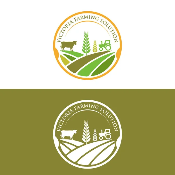 Векторная Иллюстрация Логотипа Органической Фермы — стоковый вектор