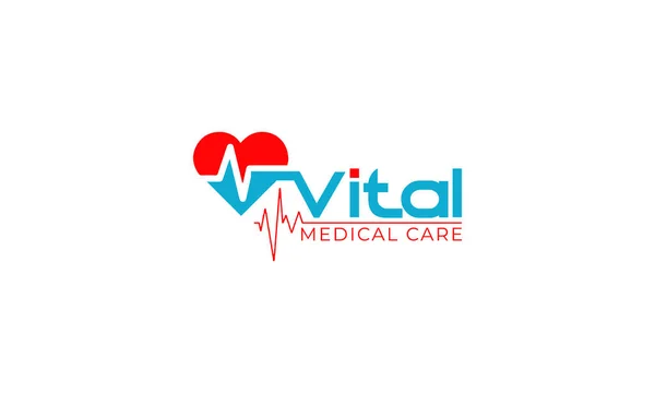 Logo Kreativní Medicíny Koncepce Zdravotní Péče Logo Péče Srdce — Stockový vektor