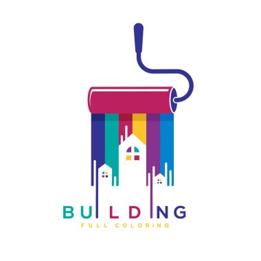 Renkli fırça logo tasarım vektör şablonlarını boya