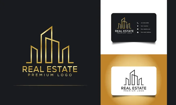 Modern Real Estate Logo Design Vector Template — Stock Vector
