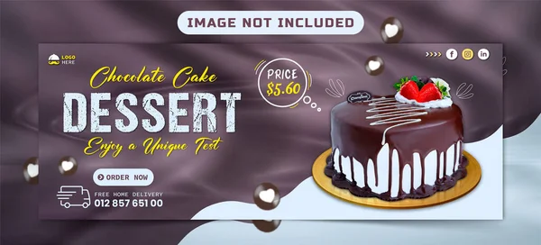 특별한 맛있는 초콜릿 아이스크림 미디어 포스트 디자인 템플릿 — 스톡 벡터