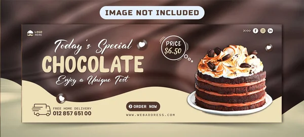 Especial Delicioso Helado Chocolate Banner Medios Sociales Plantilla Diseño Post — Vector de stock