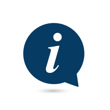 Bilgi konuşma balonu sembolü. bilgi sembolü. Kızılötesi işareti. Düz tasarım biçimi