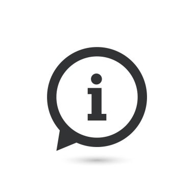 Bilgi konuşma balonu sembolü. bilgi sembolü. Kızılötesi işareti. Düz tasarım biçimi