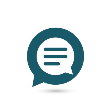 Mesaj konuşma balonu sembolü. SMS sembolü. Sohbet işareti. Düz tasarım biçimi