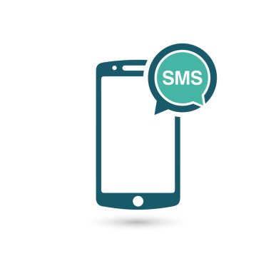  Telefon logosu veya mobil sohbet simgesi. Sohbet işareti. Düz tasarım biçimi vektörü