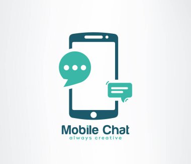 Telefon Sohbeti logosu veya mobil sohbet ikonu vektörü 
