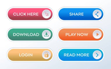 Sosyal medya eylem düğmesi. Eylem düğmesi vektör şablonuna çağrı 